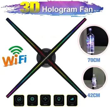 Vroče prodajo nadgrajeno 70 CM hologram fan led ventilator oglaševanje holografski svetlo zaslonu predvajalnika,