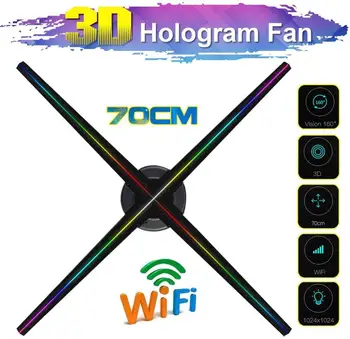 Vroče prodajo nadgrajeno 70 CM hologram fan led ventilator oglaševanje holografski svetlo zaslonu predvajalnika,