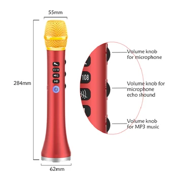 Vroče strokovno 20W prenosni brezžični Bluetooth karaoke mikrofon zvočnik z veliko moči za Sestanek HI-fi Zvočniki