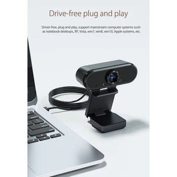 Webcam 1080P HD spletna kamera Vgrajen Mikrofon Vrtljiv Kamere za Živo Video Calling Konferenca Delo camara web cam