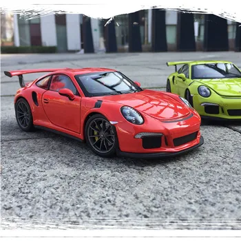 WELLY 1:24 Porsche 911 GT3 RS vijolično športni avto simulacije zlitine modela avtomobila obrti dekoracijo igrača zbirka orodij za darilo