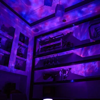 YB yiba LED Noč Svetlo Zvezdnato Nebo Daljinski upravljalnik Ocean Val Projektor z Mini Glasba Novost otroška lučka nočna lučka za otroke