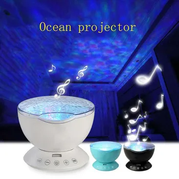 YB yiba LED Noč Svetlo Zvezdnato Nebo Daljinski upravljalnik Ocean Val Projektor z Mini Glasba Novost otroška lučka nočna lučka za otroke