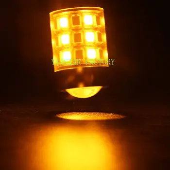Yiastar 2pcs Vroče prodaje Bela rumena auto led luči drl dvojno barvo T25 3157 7443 LED Vključite Opozorilne Luči switchback 42smd 2835 LED