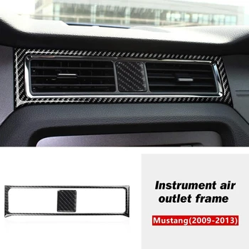 Za Ford Mustang 2009-2013 Ogljikovih Vlaken Avto armaturne plošče klimatska Naprava Izhodni Prezračevalni Kritje Trim Okvir Nalepke, Dodatki