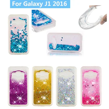 Za Samsung Galaxy J1 2016 J120 Bling Bleščice, ki Teče Tekočina Živim TPU Gel Mehko Shockproof Primeru Telefon Za Samsung J1 2016