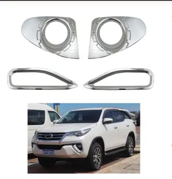 Za Toyota Fortuner-2018 AN6 Meglo kritje Trim ABS Chrome 4pcs Spredaj Zadaj luči za meglo kritje avto-styling dodatki