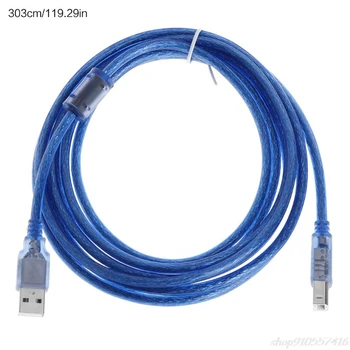 Za visoke Hitrosti, Transparentno Modra USB 2.0 Kabel Tiskalnika Tip A Moški Tip B Moški Dvojna Zaščita za 0,3 m, 1 m, 1,5 m, O10 20 Dropshp