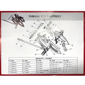 Za Yamaha YZF-R15V3 YZF R15 V3 2019 2020 Dvigne na Pedal Skupščine Nastavljiv Nosilec Spredaj Stopala Kljukice Ostali Zavore Imetnika