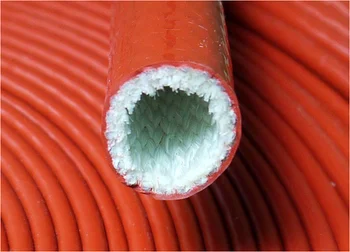 Zadebelitev Ogenj Dokaz Cev ID 20 mm Silikonski Kabel iz steklenih vlaken, Rokav Visoke Temperature Odporen na Olja Izolirana Žica Zaščito Cevi