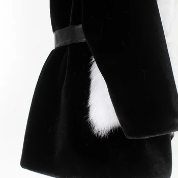 Zimska Oblačila Novo Pravi Krzno Plašč Naravnih Fox Plašč Ženska, Vitek Pas, Imitacija Mink Debele Toplino Moda Korejska Različica