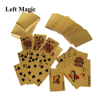 Zlati Igranje Kartice Krovom Zlato, Srebrno Folijo Poker Set Čarobne Kartice 24K Gold Plastično Folijo Poker Trajne Nepremočljiva Kartice Darilo