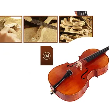 ZONAEL Stopnji Uspešnosti Masivnega Lesa, Violončelo 4/4 3/4 1/2 1/4 Velikost Starinsko Violoncello Profesionalni Glasbeni Instrument
