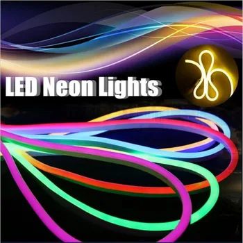 Zunanja&Notranja LED Osvetlitev Flex LED Neon Luči SMD 2835 120leds/M, LED Neon Trak Svetlobe IP68 Vodotesen DC12V/24V/AC85-265V 20M