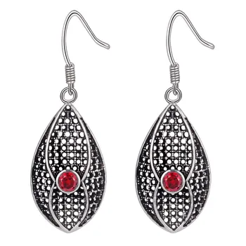 črna in temno rdeče cirkon visoke kakovosti Srebrni Uhani za ženske, modni nakit uhani /GMEKIDZU APPZUHTD