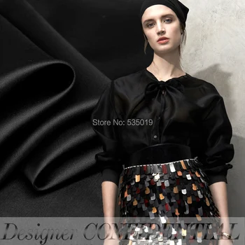 Črna moda visoke kakovosti eucken slopwork svile sericiculture svilena oblačila, tkanine, tkanine, Organza svilene tkanine