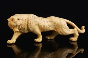 Šimšir carving tiger dekoracijo mala skulptura model plovila darilo home office dekoracijo