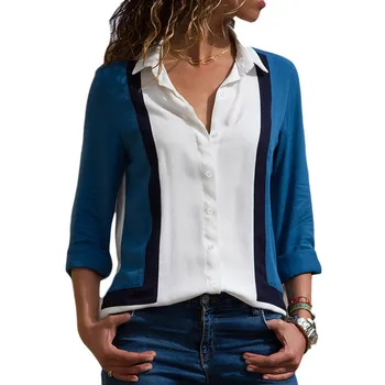 Ženske Bluze 2020 Moda Dolg Rokav Znižuj Ovratnik Urad Majica Šifon Bluzo Majica Priložnostne Vrhovi Plus Velikost Blusas Femininas