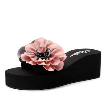 ženske Copate modne rože flip-flops debel-soled sandali priložnostne počitnice plaži čevlji Dihanje poletje ženske čevlje mm430