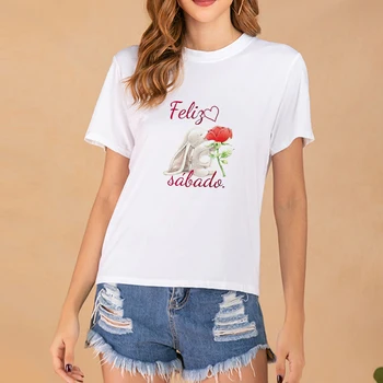 Ženske Majica Elegantno Kreativno Pismo Cvet T Shirt Nove Modne Poletne Kratek Rokav Priložnostne Vrh Tee Rose Graphic T-shirt Plus Velikost