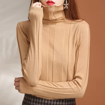Ženske pletenje pulover z dolgimi rokavi zvit O-vratu ovratnik ženska Kratka Priložnostne Trdna moda tanek pulover Ženske zimske puloverje