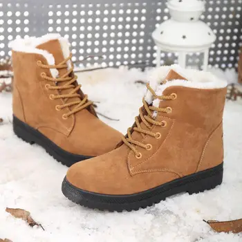 Ženske, zimski čevlji, modni pete krzno sneg škornji ženske škornji 2019 plišastih vložek toplo športna obutev ženska dame čevlji